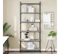 Vidaxl Bookcase 6-tier Grey Sonoma 76X32X192 Cm Engineered Wood