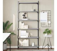 vidaXL Bookcase 6-Tier Grey Sonoma 80x30x188 cm Engineered Wood