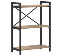 vidaXL Bookcase Artisan oak 60 x 30 x 83 cm Engineered wood, Adjustable Feet, Multi-Tiered Stand, Industrial Bookshelf, Storage Shelf Unit, Living Room Organizer, Functional Display Rack