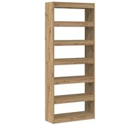 vidaXL Bookcase Artisan oak 80 x 30 x 198 cm Engineered wood, Living Room, Modern Storage Solution, Rectangular Bookshelf, Functional Bookcase, Freestanding Shelves, Minimalist Design