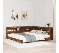 vidaXL Bookcase Bed Smoked oak 180 x 200 cm Engineered wood