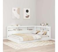 Bookcase Bed with Headboard with Storage Engineered wood Bedroom Bed vidaXL