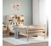 Bookcase Bed without Mattress Bed Frame Home Bed Base Solid Wood Pine vidaXL