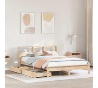 Bookcase Bed without Mattress Home Bed Frame Bed Base Solid Wood Pine vidaXL