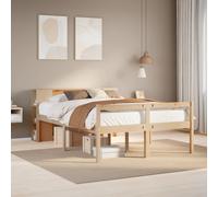 vidaXL Bookcase Bed without Mattress 135x190 cm Double Solid Wood Pine