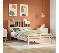 vidaXL Bookcase Bed without Mattress 135x190 cm Double Solid Wood Pine