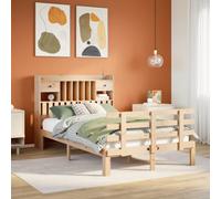 vidaXL Bookcase Bed without Mattress 135x190 cm Double Solid Wood Pine