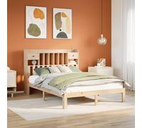 vidaXL Bookcase Bed without Mattress Home Bed Base 140x190cm Solid Wood Pine