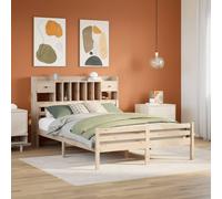 Bookcase Bed without Mattress Home Bed Frame Bed Base Solid Wood Pine vidaXL