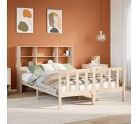 Bookcase Bed without Mattress Home Bed Frame Bed Base Solid Wood Pine vidaXL
