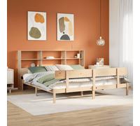 vidaXL Bookcase Bed without Mattress 180x200 cm Super King Solid Wood Pine