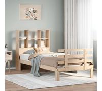 Bookcase Bed without Mattress Home Bed Frame Bed Base Solid Wood Pine vidaXL