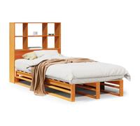 vidaXL Bookcase Bed without Mattress Bed Base Wax Brown 100x200 cm Solid Wood