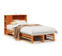 Bookcase Bed without Mattress Base Wax Brown 100x200 cm Solid Wood vidaXL