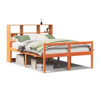 vidaXL Bookcase Bed without Mattress Bed Base Wax Brown 140x200 cm Solid Wood