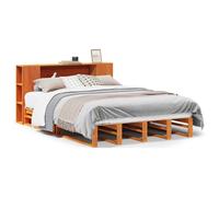 Bookcase Bed without Mattress Bedroom Bed Frame Bed Base Solid Wood vidaXL
