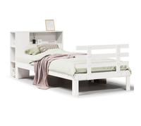 vidaXL Bookcase Bed without Mattress Bed Base White 100x200cm Solid Wood Pine