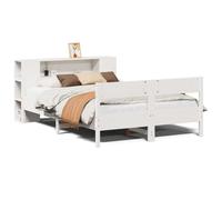 vidaXL Bookcase Bed without Mattress Bed Base White 120x200cm Solid Wood Pine