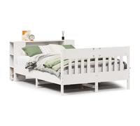 vidaXL Bookcase Bed without Mattress Bed Base White 140x190cm Solid Wood Pine