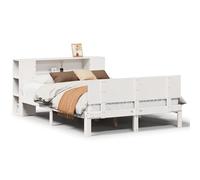 vidaXL Bookcase Bed without Mattress Bed Base White 140x200cm Solid Wood Pine