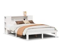 Bookcase Bed without Mattress Bed Frame Home Bed Base Solid Wood Pine vidaXL
