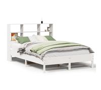 vidaXL Bookcase Bed without Mattress Bed Base White 160x200cm Solid Wood Pine