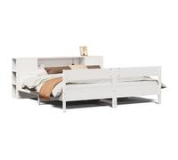 vidaXL Bookcase Bed without Mattress Bed Base White 200x200cm Solid Wood Pine