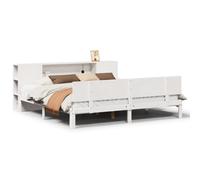 vidaXL Bookcase Bed without Mattress Bed Base White 200x200cm Solid Wood Pine