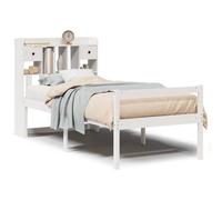 vidaXL Bookcase Bed without Mattress Bed Base White 90x200 cm Solid Wood Pine