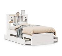 Bookcase Bed without Mattress Home Bed Frame Bed Base Solid Wood Pine vidaXL