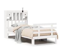 vidaXL Bookcase Bed without Mattress Bed Base White 90x200cm Solid Wood Pine