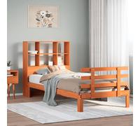 vidaXL Bookcase Bed without Mattress Bed Wax Brown 100x200cm Solid Wood Pine