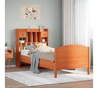 vidaXL Bookcase Bed without Mattress Bed Wax Brown 100x200cm Solid Wood Pine