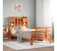 vidaXL Bookcase Bed without Mattress Bed Wax Brown 100x200cm Solid Wood Pine