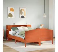 vidaXL Bookcase Bed without Mattress Bed Wax Brown 135x190cm Solid Wood Pine