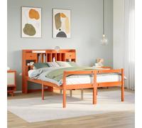 vidaXL Bookcase Bed without Mattress Bed Wax Brown 140x200cm Solid Wood Pine