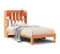 vidaXL Bookcase Bed without Mattress Bed Wax Brown 75x190cm Solid Wood Pine