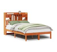vidaXL Bookcase Bed without Mattress Bed Wax Brown Double Solid Wood Pine