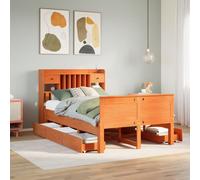 Bookcase Bed without Mattress Home Bed Frame Bed Base Solid Wood Pine vidaXL
