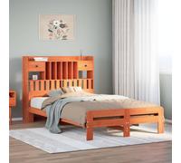 vidaXL Bookcase Bed without Mattress Bed Wax Brown Double Solid Wood Pine
