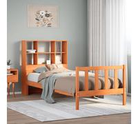 vidaXL Bookcase Bed without Mattress Bed Wax Brown Small Single Solid Wood