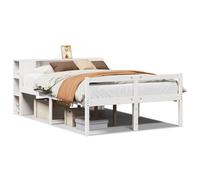vidaXL Bookcase Bed without Mattress Bed White 140x190 cm Solid Wood Pine