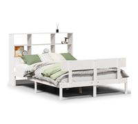 vidaXL Bookcase Bed without Mattress Bed White 140x200 cm Solid Wood Pine