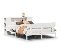 vidaXL Bookcase Bed without Mattress Bed White 140x200 cm Solid Wood Pine