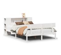 vidaXL Bookcase Bed without Mattress White 160x200 cm Solid Wood Pine