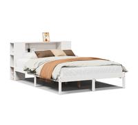 vidaXL Bookcase Bed without Mattress Bed White 160x200 cm Solid Wood Pine