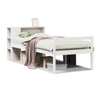 Bookcase Bed without Mattress Bed Frame Home Bed Base Solid Wood Pine vidaXL