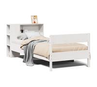 vidaXL Bookcase Bed Without Mattress White 75X190 cm Small Single Solid Wood Pine, White