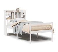 vidaXL Bookcase Bed without Mattress Bed White Small Single Solid Wood Pine