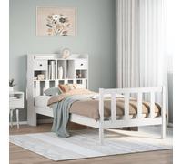 vidaXL Bookcase Bed without Mattress Bed White Small Single Solid Wood Pine